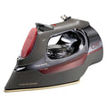 CHI Steam Iron for Clothes with Titanium-Infused Ceramic Soleplate, 1700W, Retractable Cord, Black & Chrome