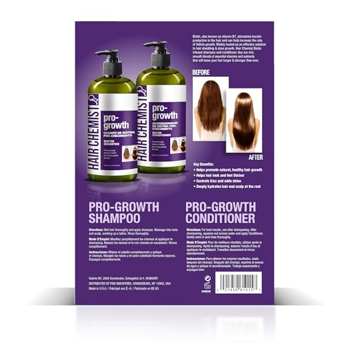 Hair Chemist Biotin Pro-Growth Shampoo & Conditioner Set 33.8 oz Each - Hair Loss & Thickening