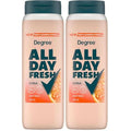 Degree All Day Fresh Body Wash Fresh Citrus Deep Cleansing 20 oz,(Pack of 2)