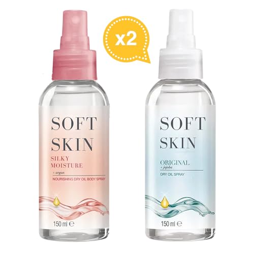 Jojoba & Argan Dry Body Oil Spray - Moisturizing After Shower Lotion, Pack of 2