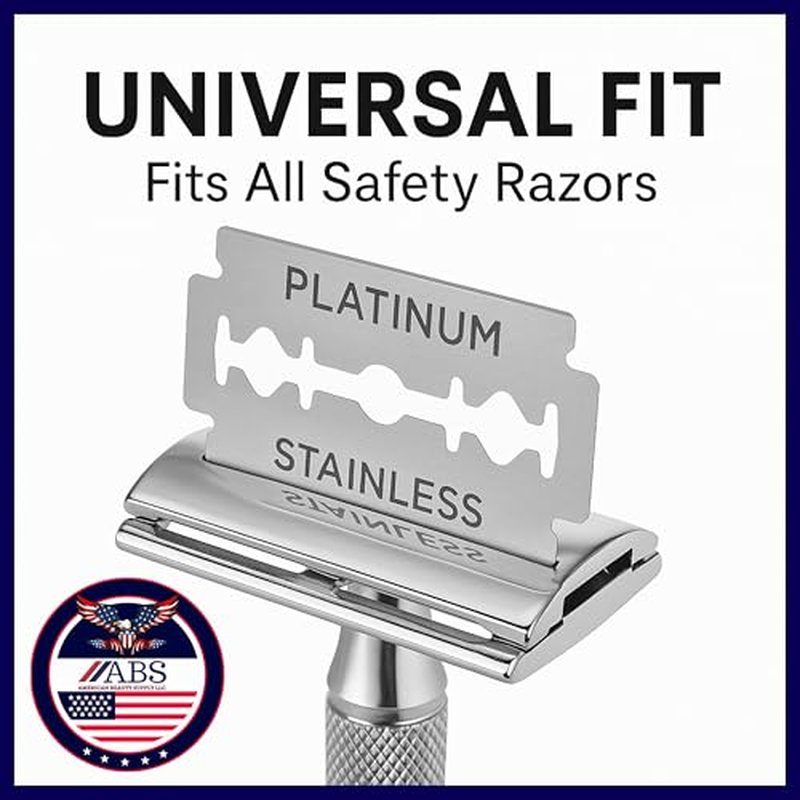 Double Edge Safety Razor Blades Sampler Pack for Men-Includes 4 Top Global Brands: Feather Astra Personna Derby-Comfortable Shaving ?Fits All Double Edge Safety Razors (100)