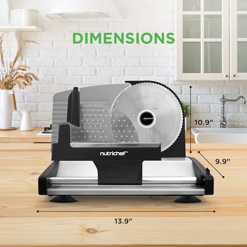 Nutrichef Electric Meat Slicer | 200W Automatic Meat, Deli & Bread