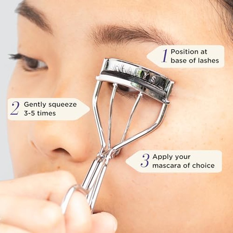 Haleys Re-Lift Instant Eyelash Curler - Ergonomic Curlers Provide Long-Lasting Curl for All Eye Shapes & Eyelashes, Ultra-Dense Silicone Pads Gently Lift from Inner to Outer Corner