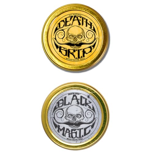 THE VINTAGE GROOMING CO. Death Grip and Black Magic Death Grip Extra Strong Hold Mustache Waxes Set