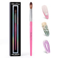 Pink Wooden Kolinsky Acrylic Nail Brush - 10 Size, Salon-Quality Nail Art Tool