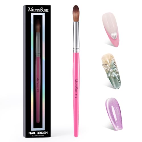Pink Wooden Kolinsky Acrylic Nail Brush - 10 Size, Salon-Quality Nail Art Tool