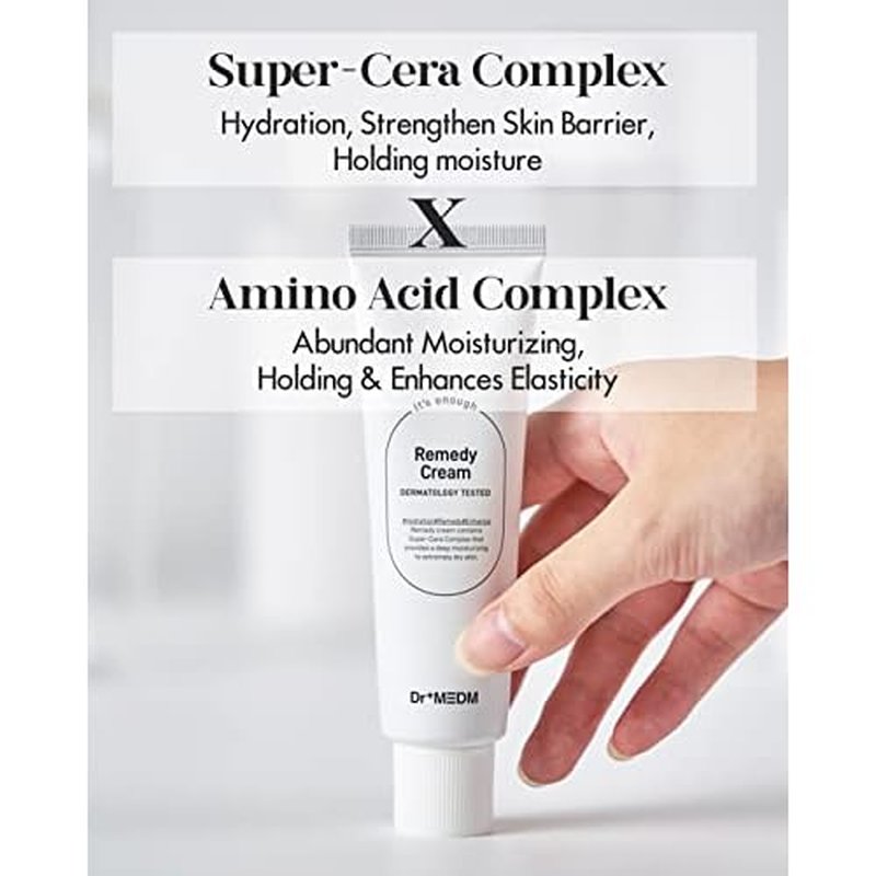 Facial Remedy Cream, Skin Barrier Repair Face Moisturizer with Hyaluronic Acid & Amino Acid, for Extremely Dry & Cracked Skin, 1.69 fl.oz.