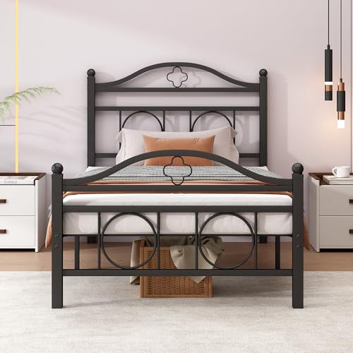 Twin Metal Bed Frame with Storage - Black - Strong & Modern Design