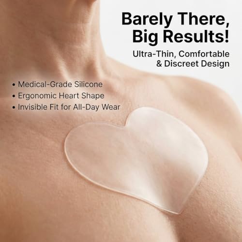 Reusable Silicone Chest Wrinkle Patches ? 2 Pack Silicone Chest Wrinkle Pad for Overnight Hydration & Skin Appearance Smoothing ? D?collet? Sleep Pads for All Skin Types