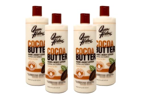 Queen Helene Cocoa Butter Hand & Body Lotion 16 oz Pack of 4 - Moisturizing Skin Care
