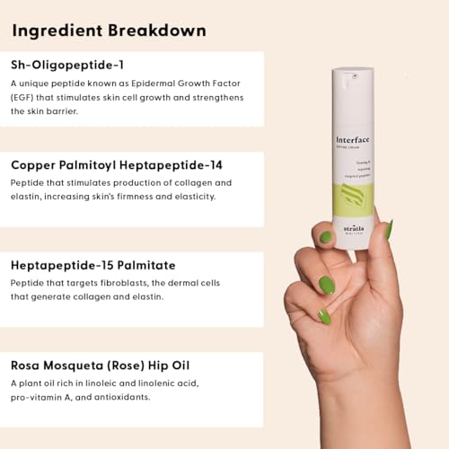 Stratia Interface Peptide Face Moisturizer - Hydrating, Anti-Aging, Sensitive Skin