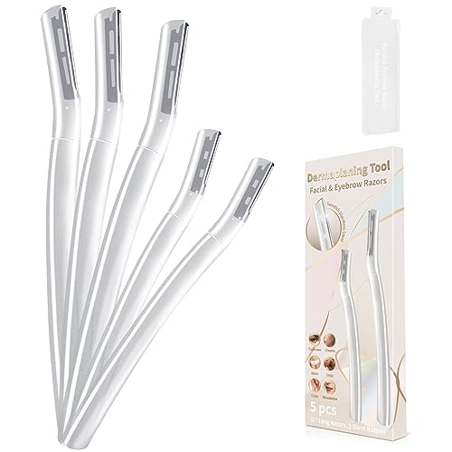 Dermaplane Razor for Women Face, Precision Face Razors for Women, Gentle Exfoliation Microblades for Sensitive Skin, Peach Fuzz Remover, Perfectly Shape Brows