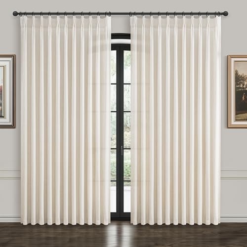 Birch 60W x 90L Inch Linen Sheer Curtain Set - 2 Panels for Living Room, Privacy & Light Filter