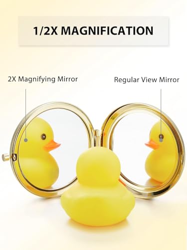 Mini Pocket Mirror 2.5 Inch Double-Sided Compact Makeup Mirror - Gold, 6 Pack