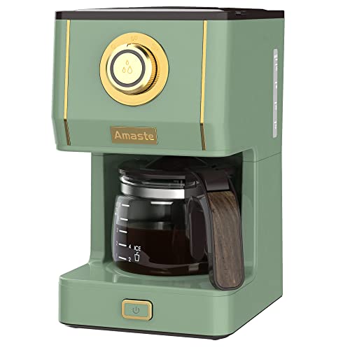 Matcha Green Retro Style Drip Coffee Maker with Glass Pot & Reusable Filter