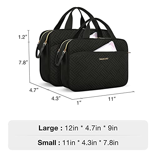 BAGSMART Medium Toiletry Bag for Women - Water-Resistant, Black