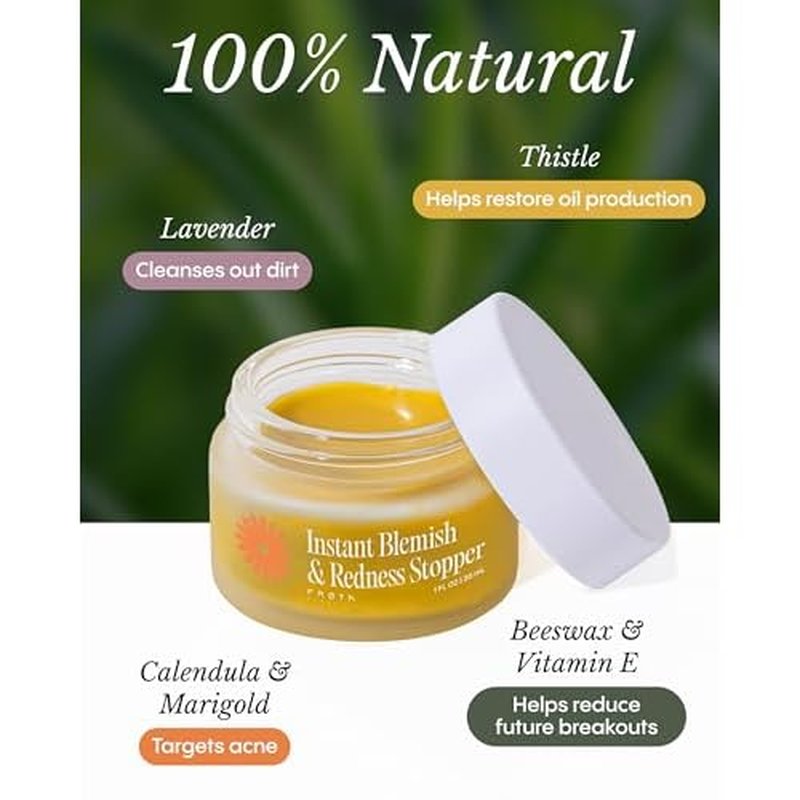 FR¨ªYA Organics | Blemish Control & Redness Relief Balm | Helps Clear Breakouts & Restore Oil Balance | Calendula & Lavender Cleanse Pores | Reduce Facial Redness | Prevent Future Breakouts | 30ml