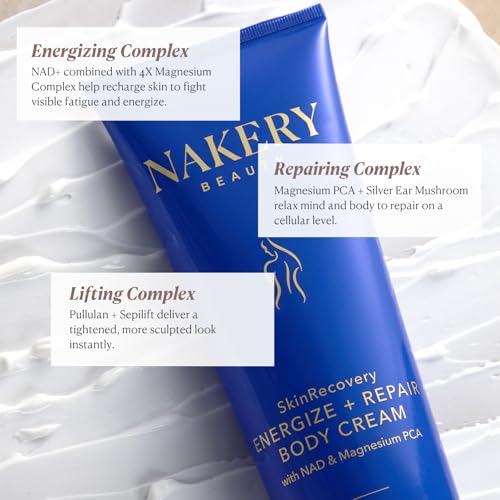 Energizing Body Cream with Magnesium & NAD+ - Rejuvenating Moisturizer for Smooth, Toned Skin (8.4 Fl Oz)