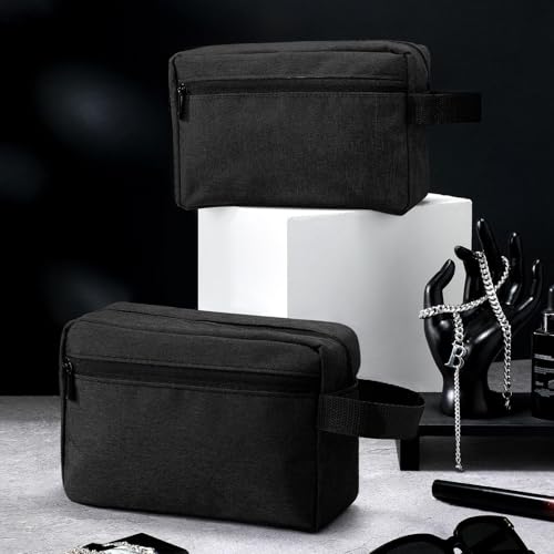 Paterr 16 Pcs Travel Toiletry Bag for Women Men Large Water Resistant Shaving Bag Hanging Cosmetic Bag with Handle and Divider Storage Travel Pouch Case (Black)