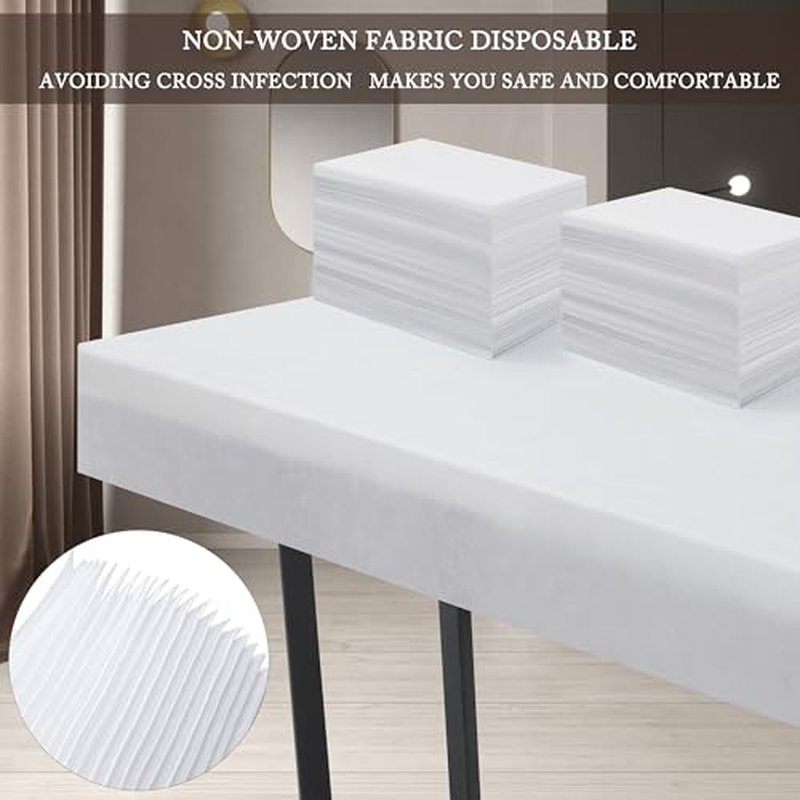 200 Pcs Disposable Bed Sheets 31" x 71" Massage Table Sheets Non Woven Fabric SPA Bed Cover Breathable for Massage Beauty Tattoos