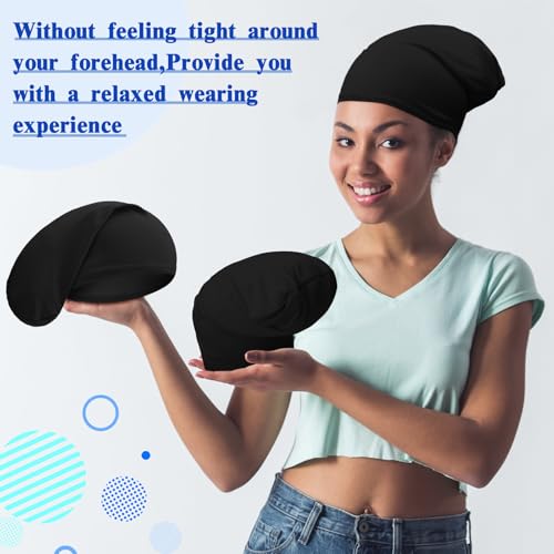 Men's Dreadlock Cap - Black Spandex Dread Lock Bonnet - One Size