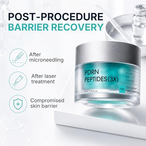 CISL SEOUL PDRN + Triple Peptide Recovery Cream for Sensitive Skin, Korean Moisturizer, 1.69 fl oz