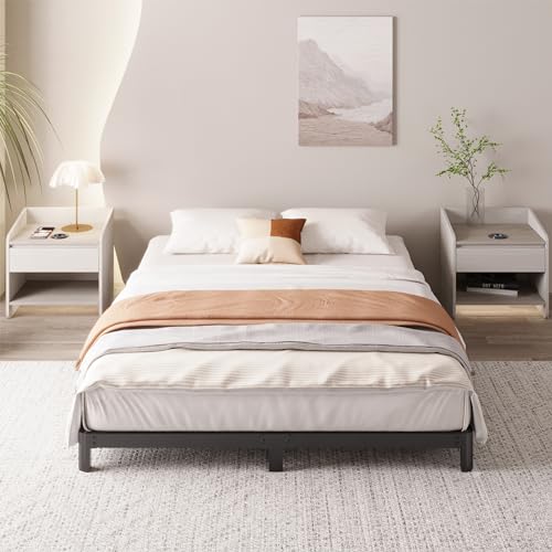 Full Bed Frame 6 Inch Low Profile Metal Platform No Box Spring Needed - Yicensen