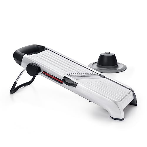 OXO Steel Chef's Mandoline Slicer 2.0 – Adjustable Kitchen Slicer with Safety Cover