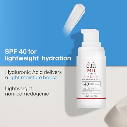 EltaMD UV Daily SPF 40 Untinted Face Sunscreen Moisturizer 0.5 Fl Oz