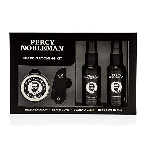 Percy Nobleman Beard Grooming Kit ? Gift Set with Signature Scented Beard Oil (1.7 fl oz), Beard Wash (1.7 fl oz), Beard Balm (0.7 fl oz) & Beard Comb for Softening, Hydration & Beard Maintenance
