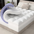 White Full Size Memory Foam Mattress Topper with Cooling Gel Egg Crate & Pillow Top - 4 Inch