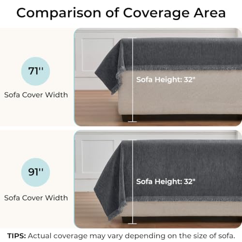 Sectional Couch Cover L-Shaped Sofa Slipcover - Dark Gray XXXL