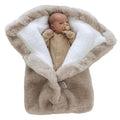Baby Swaddle Blanket 0-6 Months Beige Ultra-Soft Fleece Winter Wrap Bebeezoo