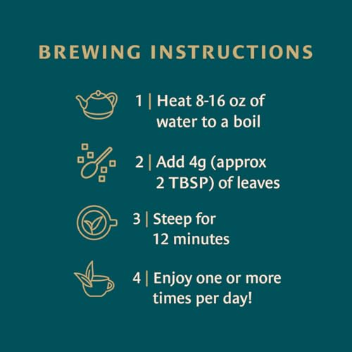 Healing Leaves Longevity Blend Loose Leaf Tea - Organic Fruit Tree Leaves, Caffeine-Free, 30 Servings