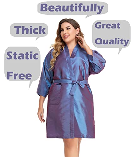 Purple Salon Client Gown Cape Pack of 4 – Hairdressing Smock Robes for Hair Cutting & Coloring