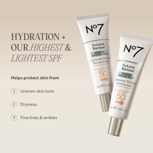 No7 Future Renew Defense Shield SPF 50 Face Moisturizer 1.69 Fl Oz
