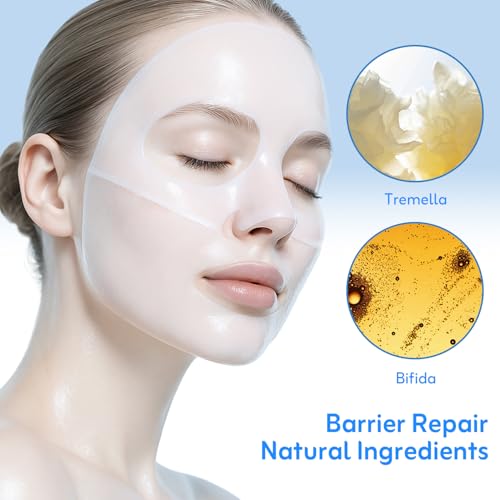 Hydrogel Face Mask 4-Pack with Collagen & Hyaluronic Acid for Deep Hydration