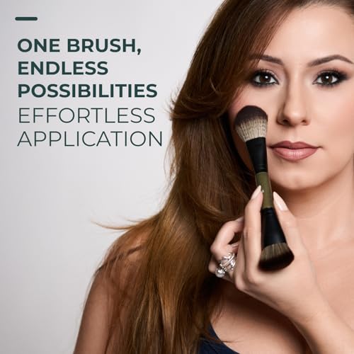 D1 Dual-Ended Foundation Brush - Complexion Makeup Tool for Liquid & Powder