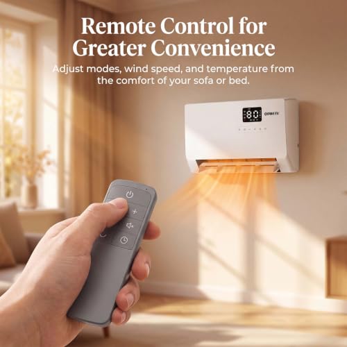 1500W Wall-Mounted Electric Space Heater with Remote & Oscillation