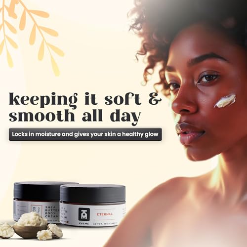 Kaeme.com Eternal African Whipped Body Butter Made with Raw Organic Unrefined Shea Butter, Moisturizer for Skin,With Coconut Oil,Deep Hydration for Skin,DIY,From Ghana,For Women & Men (3.4oz/100g jar)