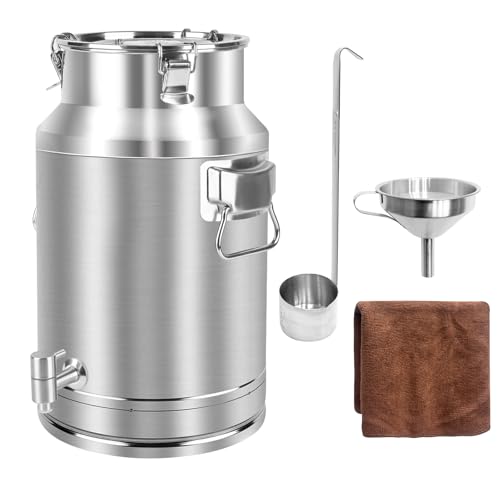 20L Stainless Steel Milk Can with Spigot Sealed Lid Heavy Duty Food Storage
