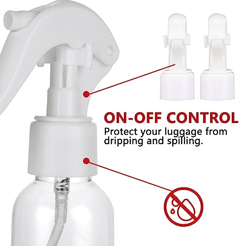 LOEQIAN 24 Pack Clear Spray Bottle, 3.5oz/100ml Plastic Fine Mist Travel Size Empty Bottles, Refillable Sprays Container for Kitchen Home Office Cleaning, Gardening, Cooking