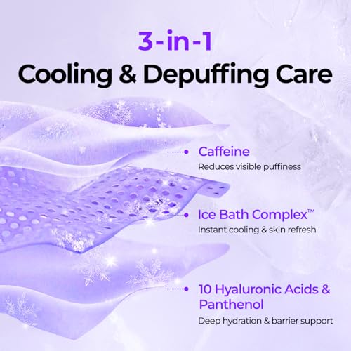 Cooling Signal Depuff Toner Pads - Color Changing Face Masks for Puffiness & Redness Relief, Hyaluronic Acid & Caffeine, 60 Count
