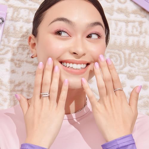 imPRESS Color Ombre Press On Nails, 'Take A Chance', Purple, Short Oval, PureFit Technology, Patented Super Hold Adhesive, Chip Proof, Smudge Proof, Mini Nail File, Manicure Stick & 30 Fake Nails