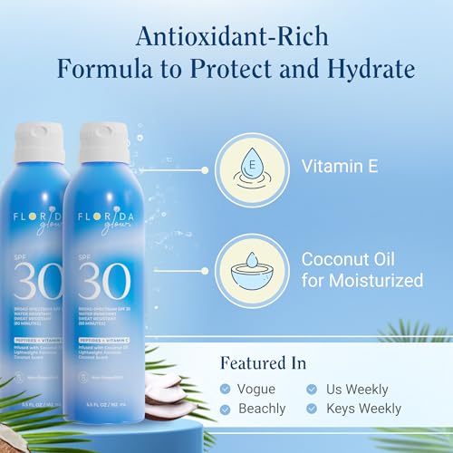Florida Salt Scrubs SPF 30 Sunscreen Spray, 5.49 oz Pack of 2, Hawaii 104 Reef Act compliant