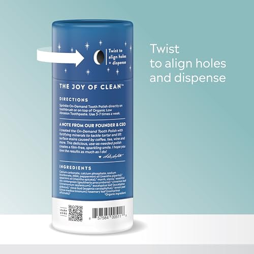 Natural Tooth Polish with Peppermint - Organic Enamel Support, 2 Pack
