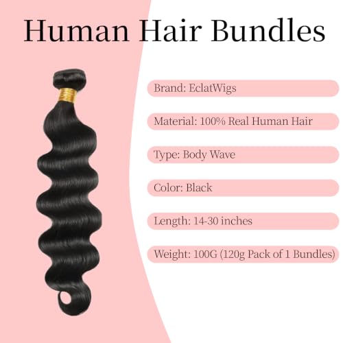 12A Body Wave Hair Extensions 16 Inch Natural Black Human Hair Double Weft