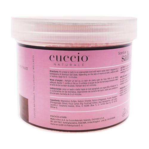 Cuccio Naturale Scentual Salt Soak - Invigorating Salts With An Irresistible Scent - Rejuvenate And Soothe Tired Feet - Softens And Leaves The Skin Fresh And Clean - Pomegranate And Fig - 29 Oz
