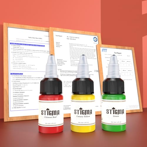 STIGMA Classical 14-Piece Tattoo Ink Color Set 15ml - Hypoallergenic Pigments