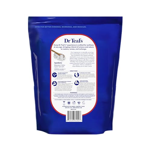 Dr Teal's 19 lb Pure Epsom Salt Multipurpose Bath & Foot Soak, Fragrance Free